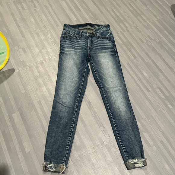 Buckle Dark Blue Skinny Jeans - Picture 1 of 5